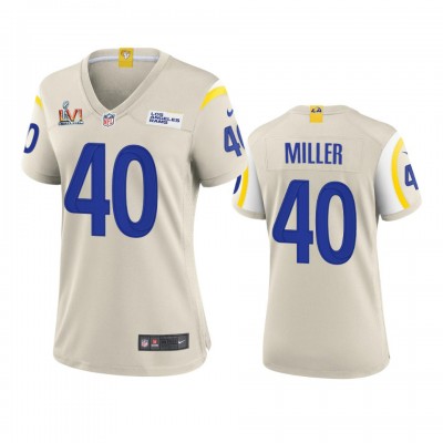 Los Angeles Rams #40 Von Miller Women's Super Bowl LVI Patch Nike Game NFL Jersey - Bone